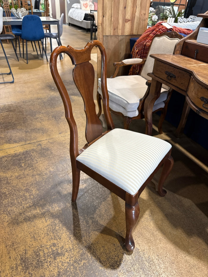 Wood & Fabric Accent Chair