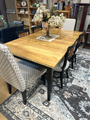 Canadian Made 7 Piece Dining Table & 6 Chairs With 2 Leafs