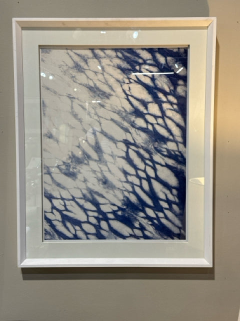 White Framed Celement Design Shibori II Wall Art [MHF]
