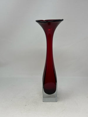 Vintage Red Glass Bud Vase