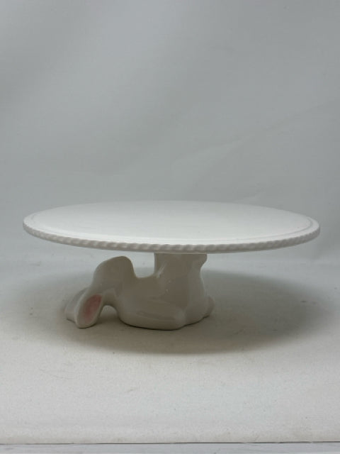 White Ceramic Rabbit Cake Stand