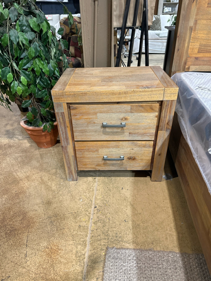 Wood 2 Drawer Night Stand