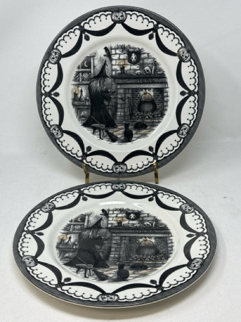 Pair of Royal Stafford Witches Coven Dinner Plates