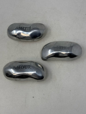 Set of 3 Aluminum Bilingual Decorative Stones [MHF]