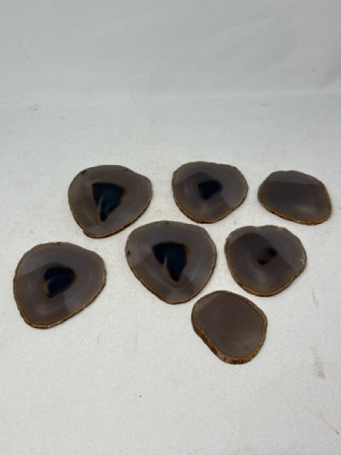 7 Polished Agate Slices Coasters