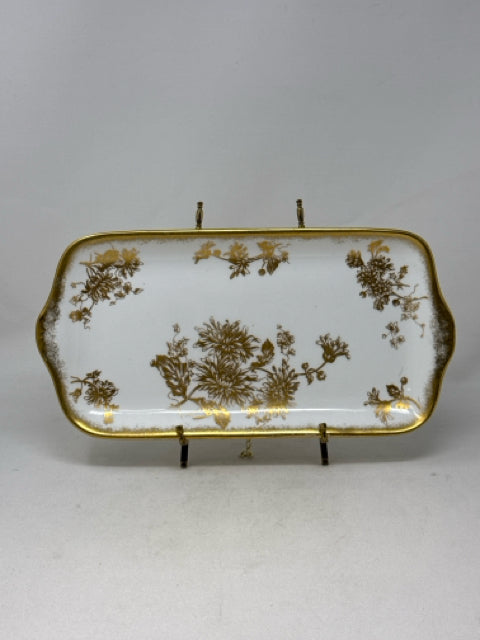 Hammersley Gold on White Bone China Sandwich Tray