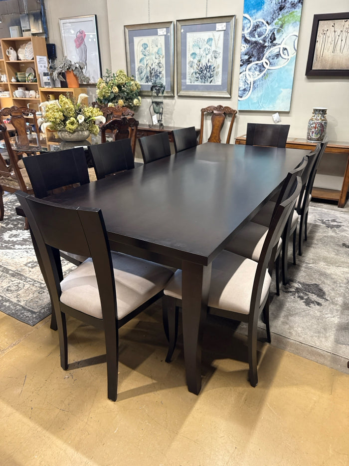 Bdm Solid Wood 11 Piece Table & 10 Chairs
