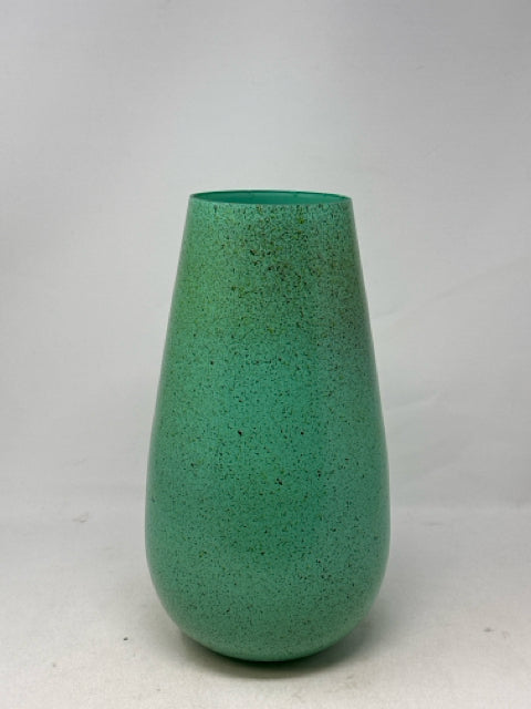 Decorative Green Speckled Painted Glass Vase