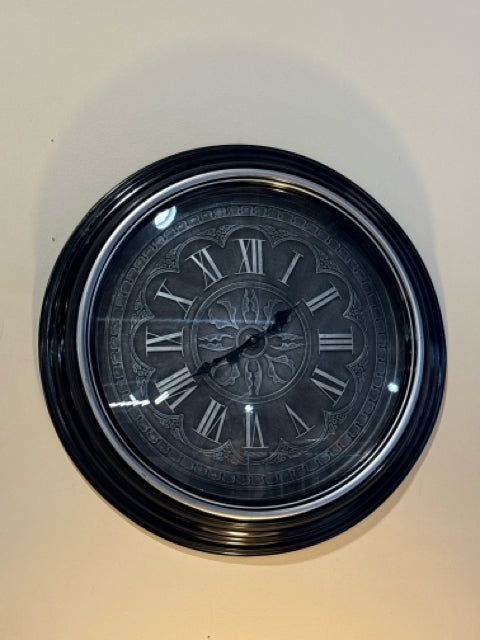 Black & Silver Plastic Wall Clock
