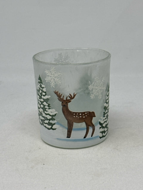 Frosted Glass Candle Holder