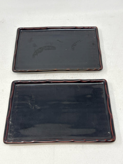 Pair of 5.5" x 8" Rectangular Stoneware Serving Plates