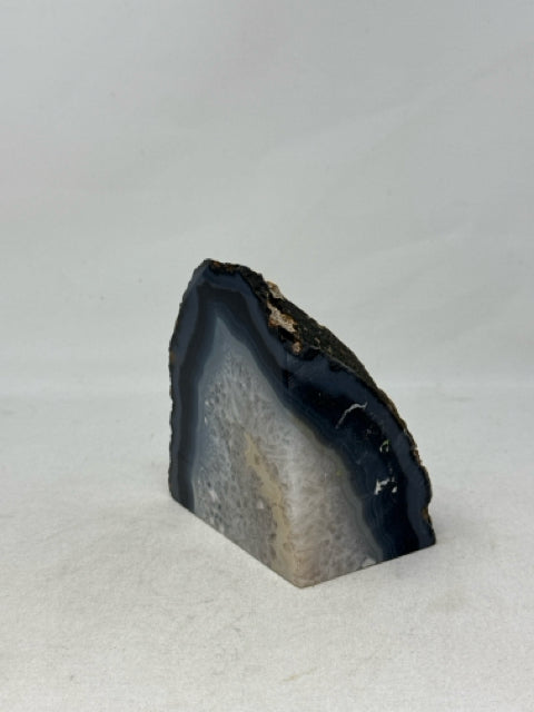 Light Grey/Blue Agate Geode Book End