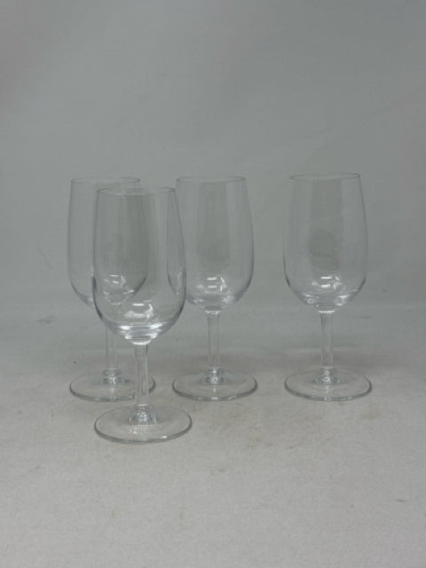 Set of 4 Small 6" Stemmed Crystal Glasses