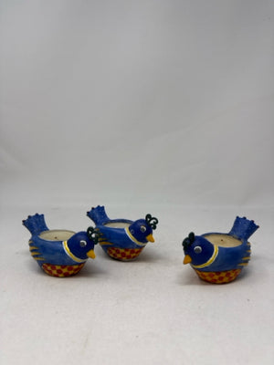 Set of 3 Bluebird Statues