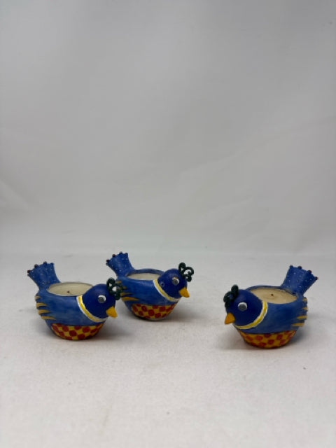 Set of 3 Bluebird Statues