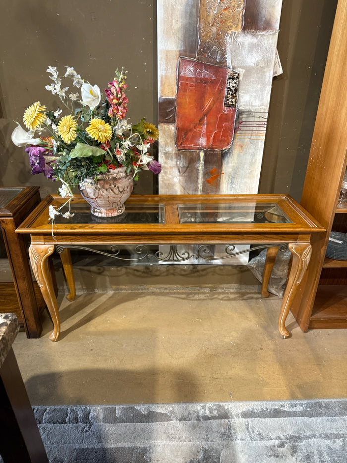 Glass & Wood Console Table