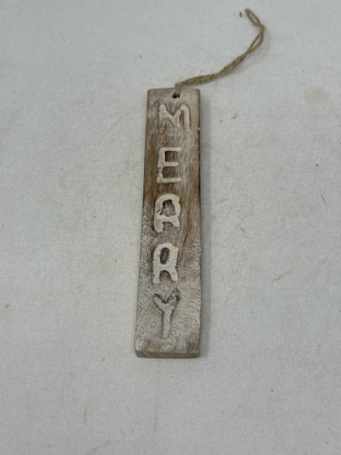 Merry Wooden Tree Ornament