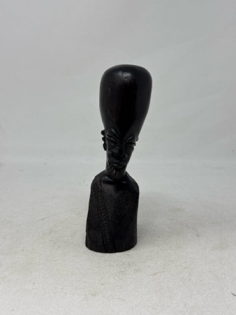 African Ebony Wood Carved Bust