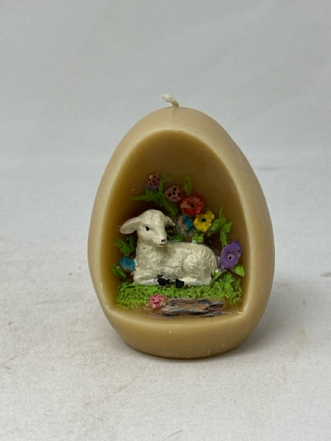 Egg Shaped Lamb Candle