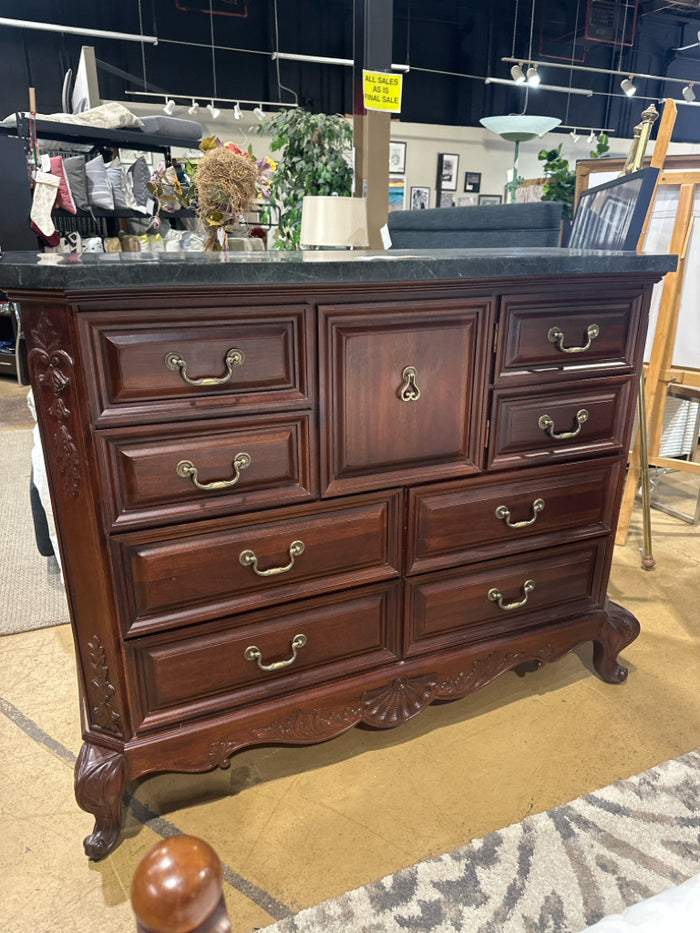 Hooker 10 Drawer Marble Top Dresser