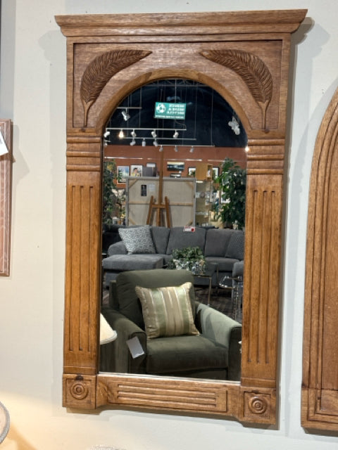 Rustic Wooden Carved Mirror