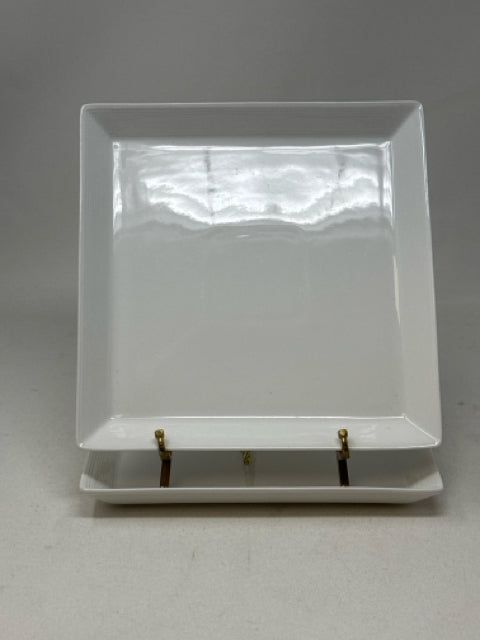 Pair of 9.5" Square White Ceramic Dishes