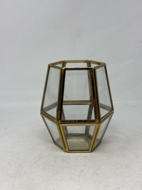 Hexagon Gold/Glass Table Decor