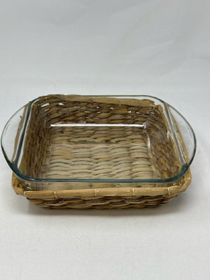 Anchor Glass Casserole Dish with Wicker Basket