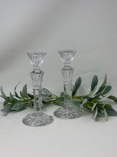 Pair of 9" Crystal Candle Holders
