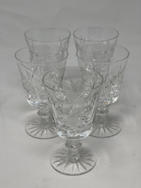 Set of 5 5" Crystal Stemmed Glasses