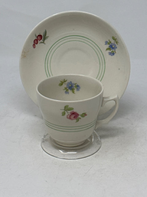 White Floral Made in England Tea Cup