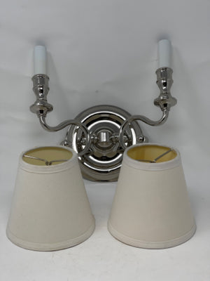 Double Silver Candelabra Wall Sconce