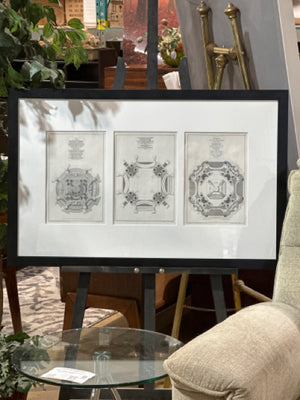 Black Framed Architectural Drawings Wall Art