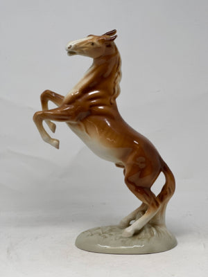 Vintage Royal Dux Porcelain Rearing Horse Figurine