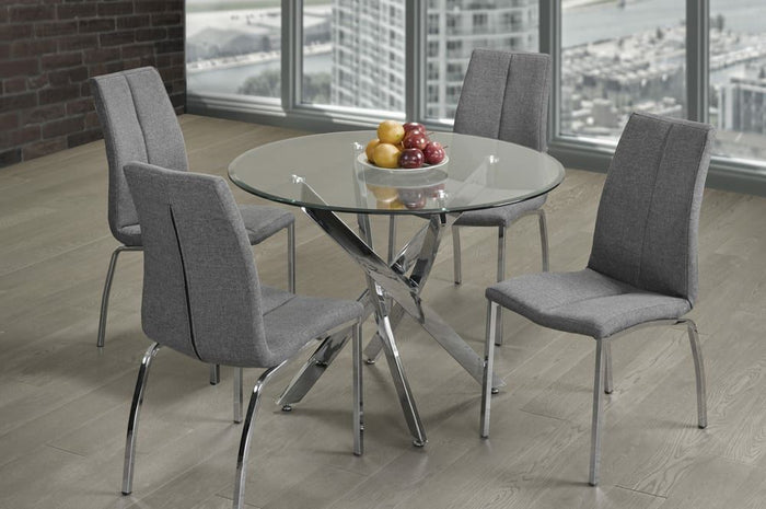 T-3460C Set of 4 Grey Fabric Dining Chairs [NEW]