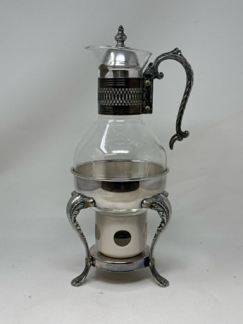 Vintage Leonard Silverplate & Glass Coffee/Tea Carafe