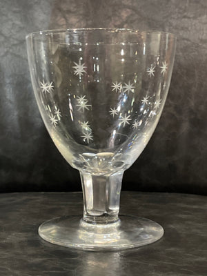 Crystal Stemmed Glasses with Etched Star Detail