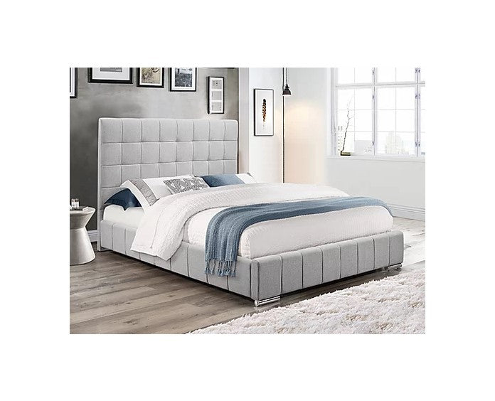 IF 5780-Q Grey Velvet Bed [NEW]