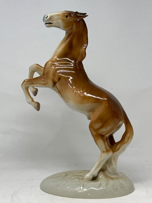 Vintage Royal Dux Porcelain Rearing Horse Figurine