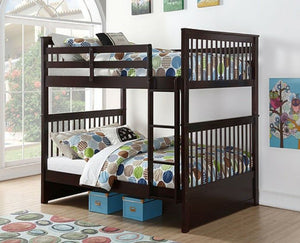IF 123-E Double/Double Bunk Bed Espresso [NEW]