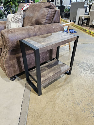 MS-I 2852 Brown Reclaimed Wood-Look / Black Metal Accent Table