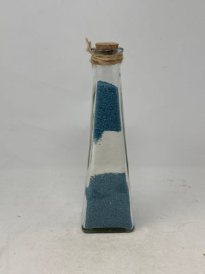Decorative Blue & White Sand Pyramid Bottle