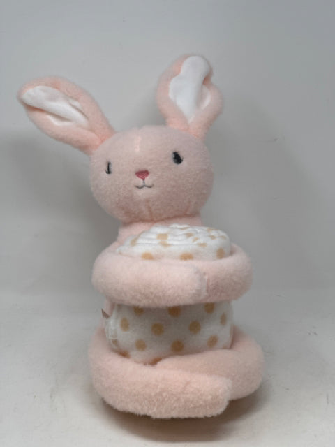 Pink Stuffed Bunny Rattle with Blanket [MHF]