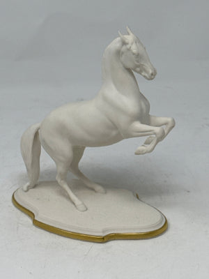Franklin Mint Porcelain Spanish Riding School Levade Horse Figurine by Pamela Du