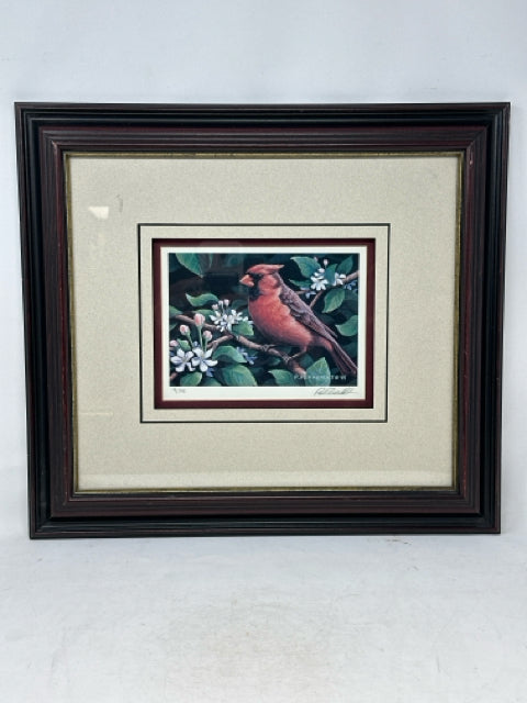 Cherry Framed Limited Edition Print "Among The Blosoms" by Paul Perreault