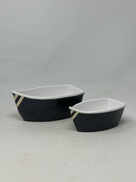 Pair of 5" & 6" Melamine Nautica Home Appetizer Bowls