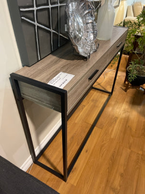 MS I-3511 Dark Taupe With Black Metal Base Console Table [NEW]