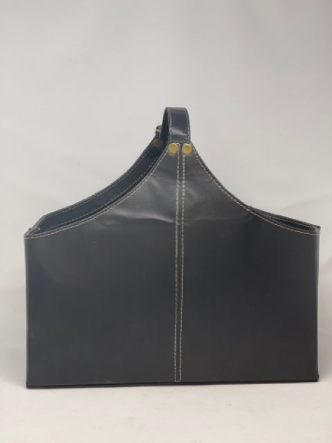 Black Faux Leather with Stich Detail Magazine Holder
