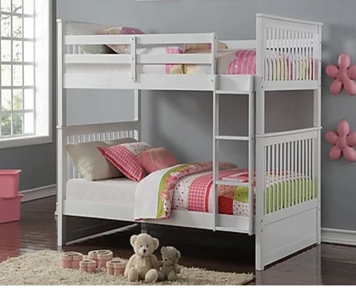 IF 123-W Double/Double Bunk Bed White [NEW]