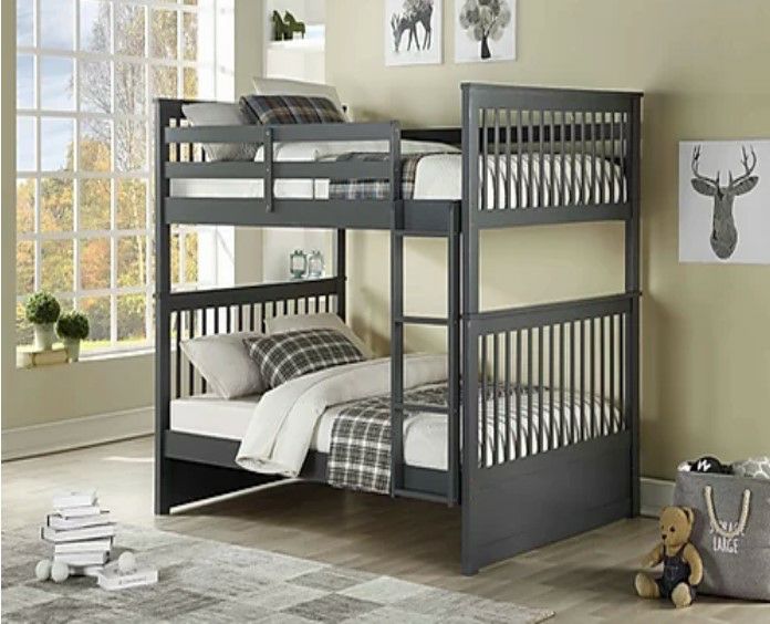 IF 123-G Double/Double Bunk Bed Grey [NEW]